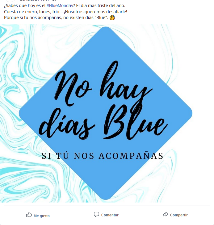 Blue Monday Post para Facebook