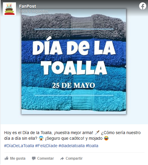 Día de la Toalla Facebook - POSTEUM