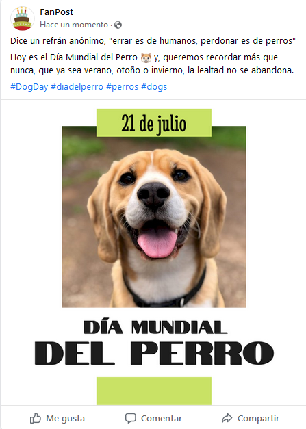 Post Facebook - Día del perro - POSTEUM