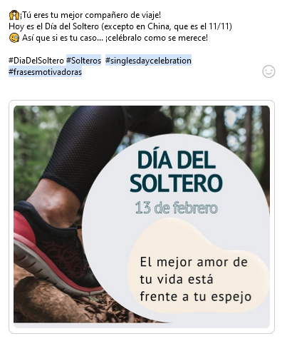 Post Facebook Día del Soltero