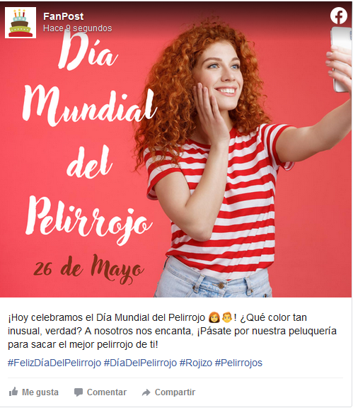 Día del Pelirrojo Facebook POSTEUM