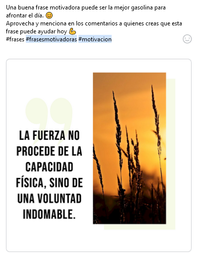 Frase motivadora para Facebook