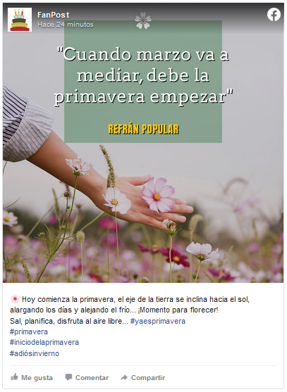 Post para inicio de la primavera