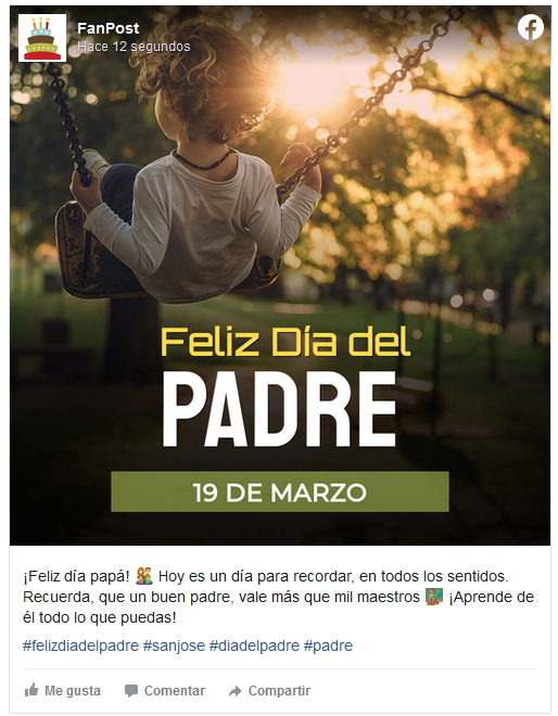 Día del Padre redes sociales de peluquería