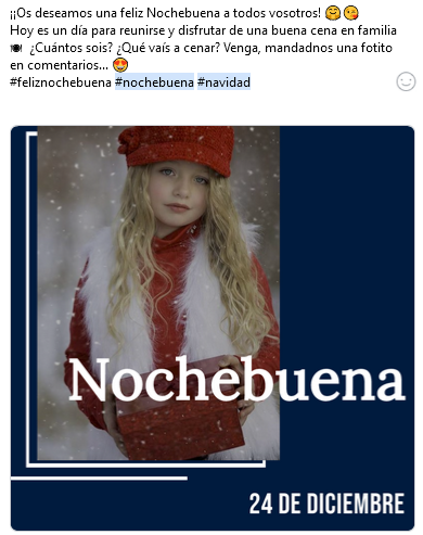 Felicitación Nochebuena Facebook ejemplo Posteum