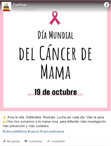 Post Facebook Cáncer de mama - Posteum