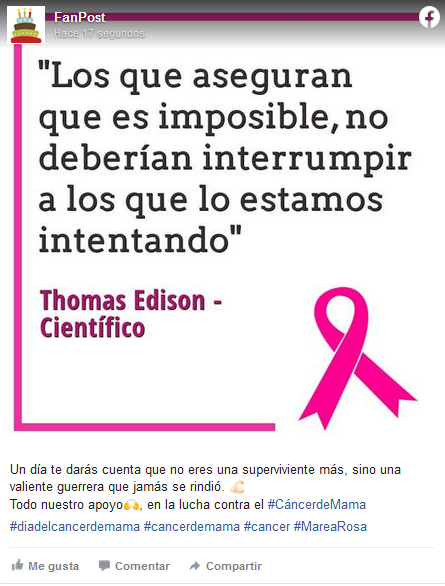 Post Facebook Cáncer de mama - Posteum -