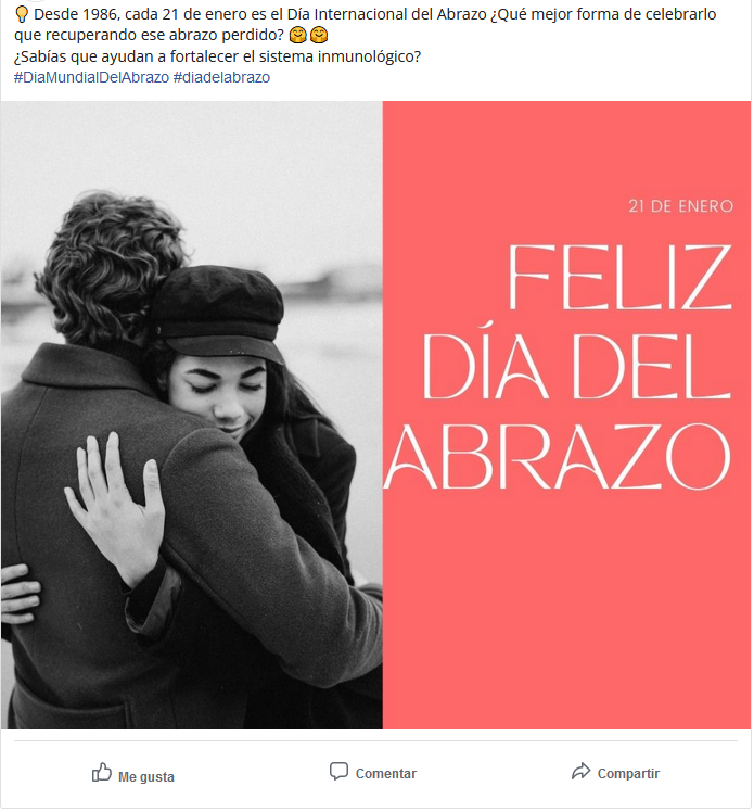 Día del Abrazo - Post Facebook