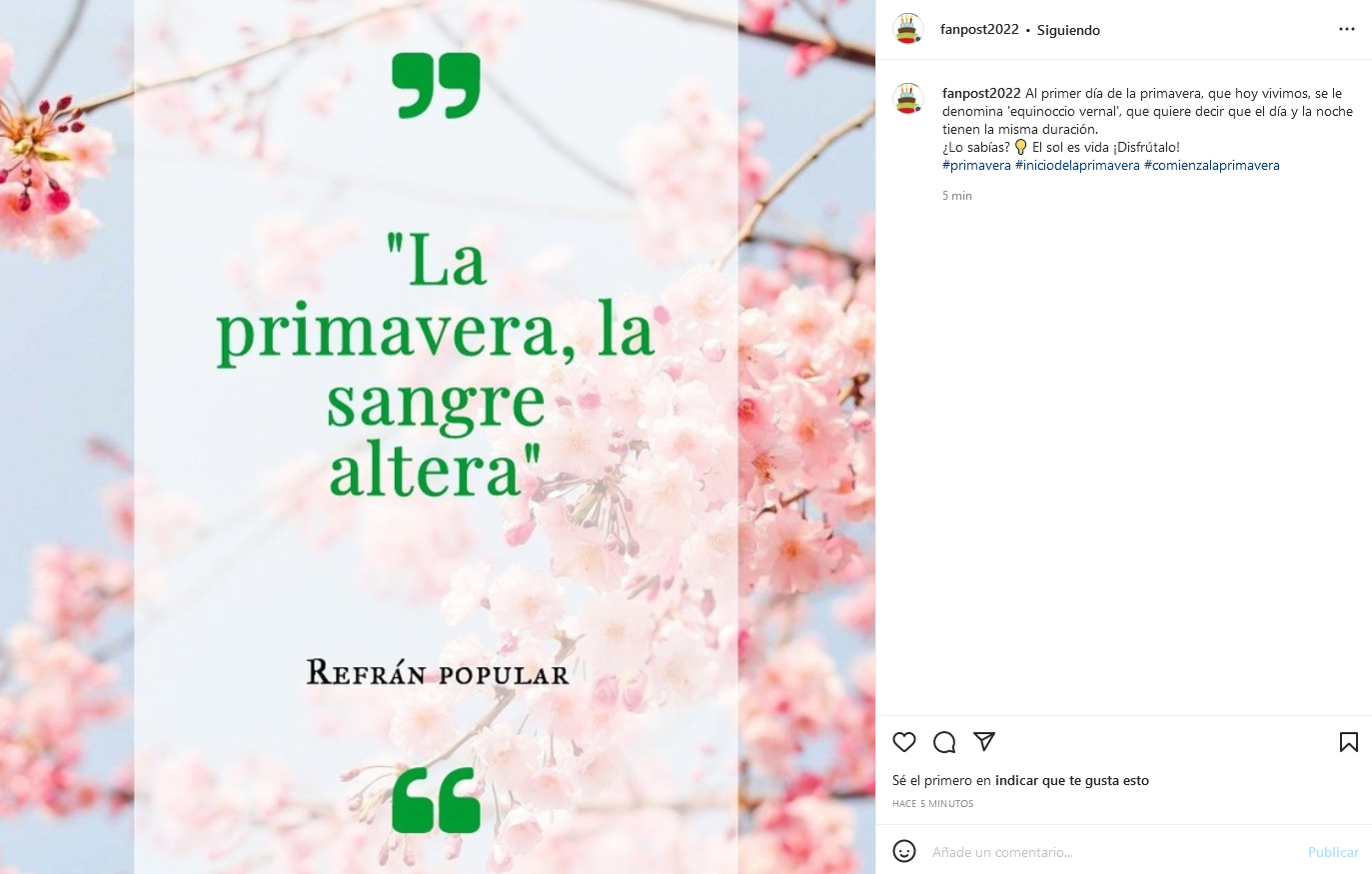 Post Primavera Instagram